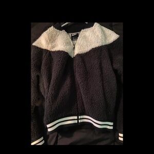 Nike Black and White Sherpa Jacket